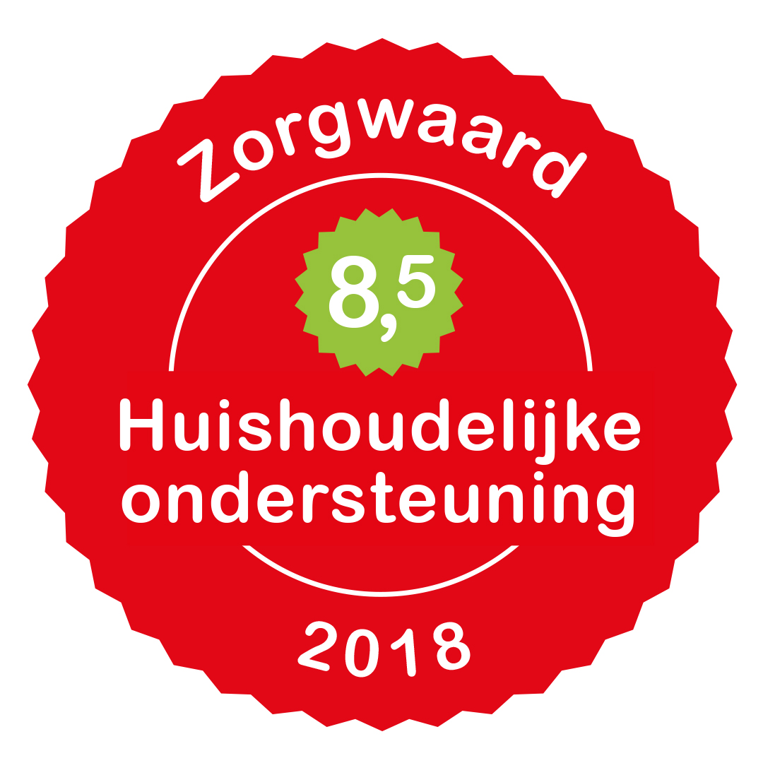 Huishoudelijke ondersteuning van Zorgwaard krijgt een 8,5